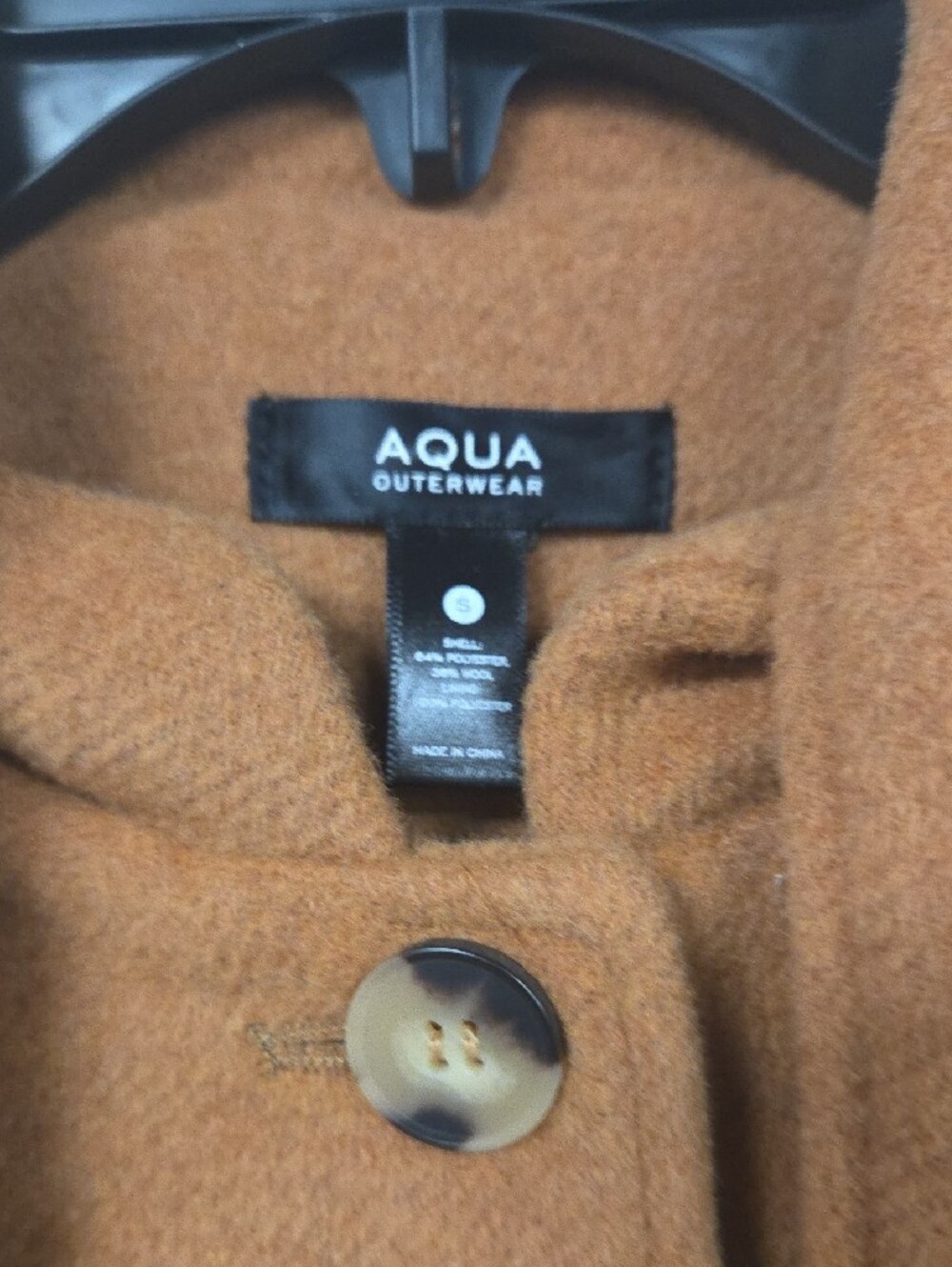 Aqua Camel Brown Fringe Wool Cape Coat - Picture 3 of 6